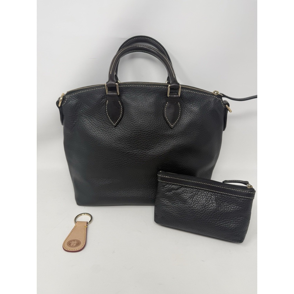 DOONEY & BOURKE Pebble Grain Double Pocket Satchel - Black - Picture 2 of 14